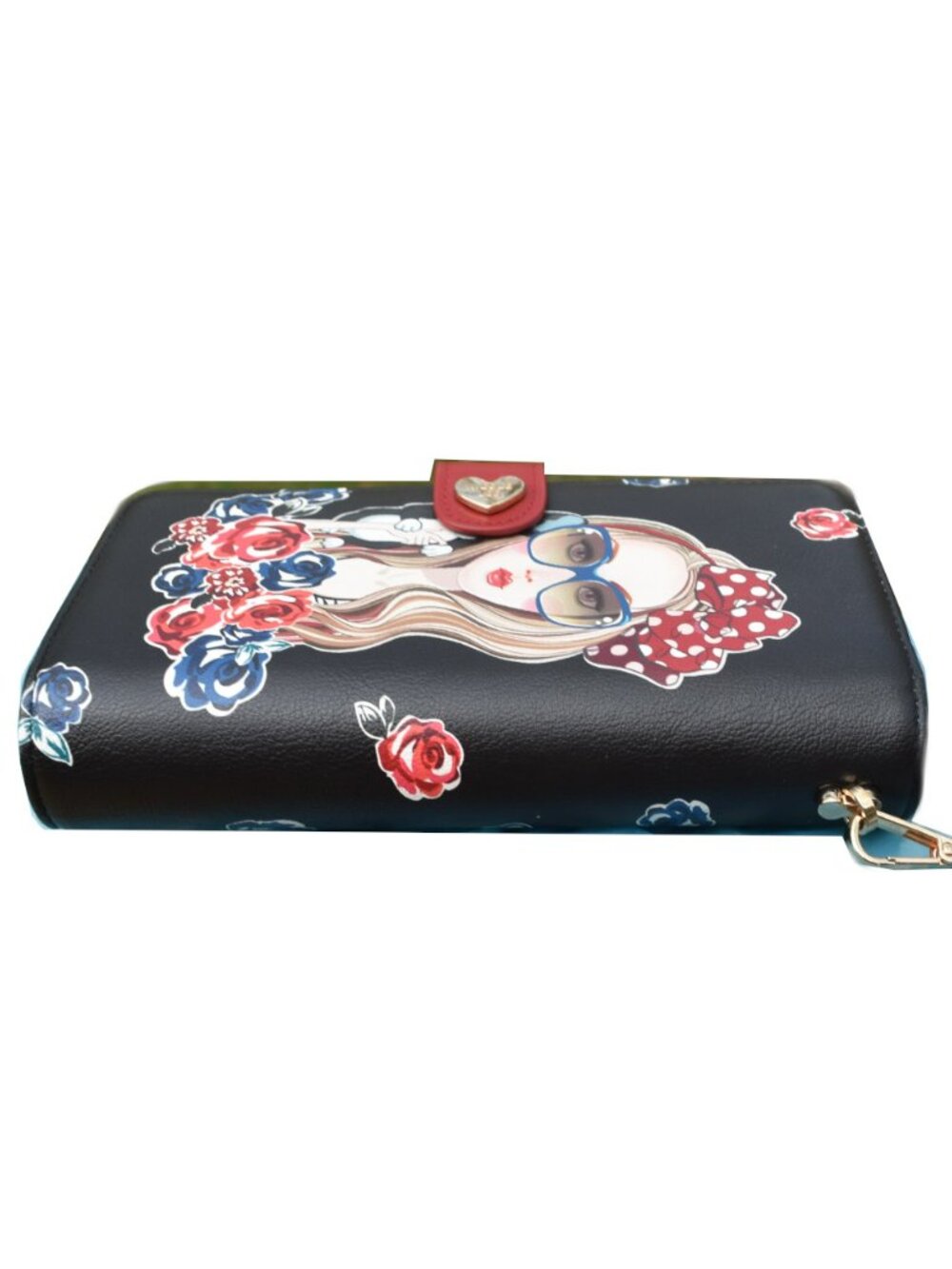 Nicole Lee Dollface Dog Floral Zip Around Wallet Wristlet Organizer View 5